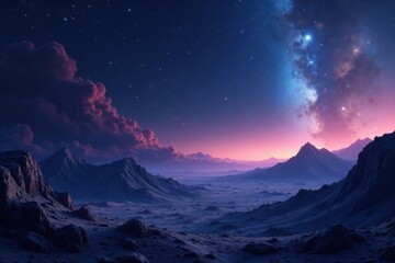 Desolate galaxy void amidst twinkling celestial bodies, darkness, isolation