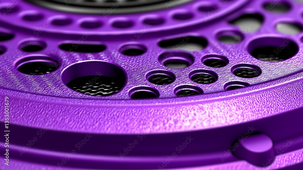 Poster a close up of a textured purple circular object