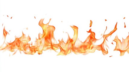 Vibrant flames dancing against a white background, creating a dynamic visual effect.