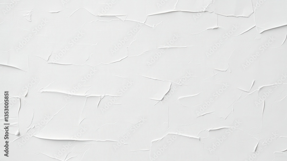 Poster textured surface with subtle cracks on a light background, creating a unique visual pattern.