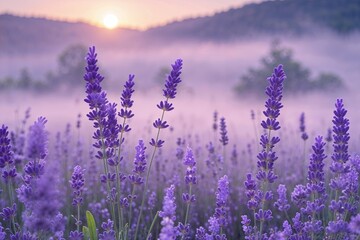 Fototapeta premium Lavender Mist Background Texture for a Relaxing Summer Atmosphere