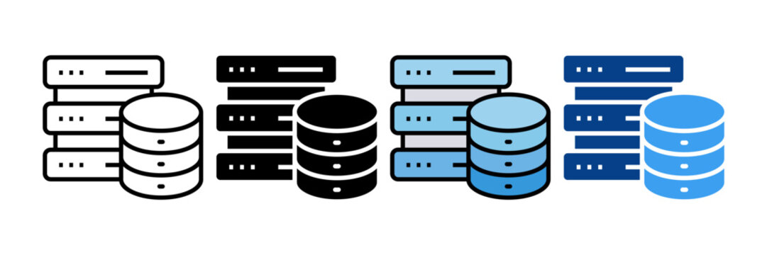 Database Icon Set Multiple Style Collection