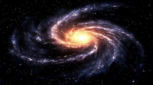 Fototapeta A Stunning Spiral Galaxy Showcasing Brilliant Colors And Stellar Dust