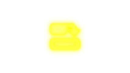 Diagram predecessor icon yellow color glowing neon on transparent background