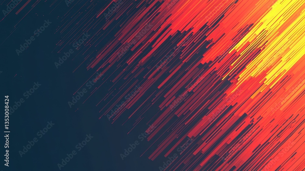 Poster abstract red orange dynamic lines background.