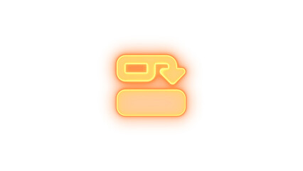 Diagram successor icon brown color glowing neon on transparent background