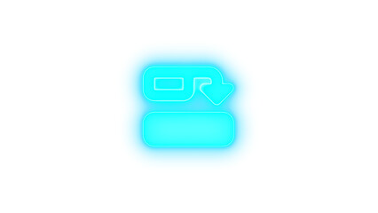 Diagram successor icon cyan color glowing neon on transparent background