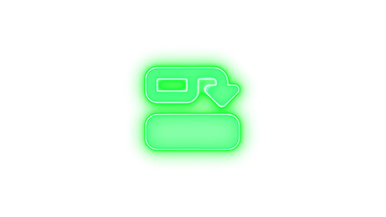 Diagram successor icon green color glowing neon on transparent background
