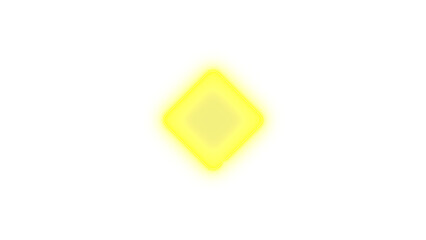 Diamond icon yellow color glowing neon on black background