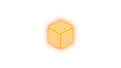 Dice d6 icon brown color glowing neon on transparent background