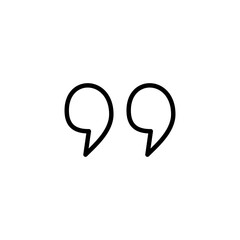 Quote icon logo design. Quotation mark sign and symbol