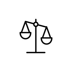 Scales icon logo design. Law scale icon. Justice sign and symbol