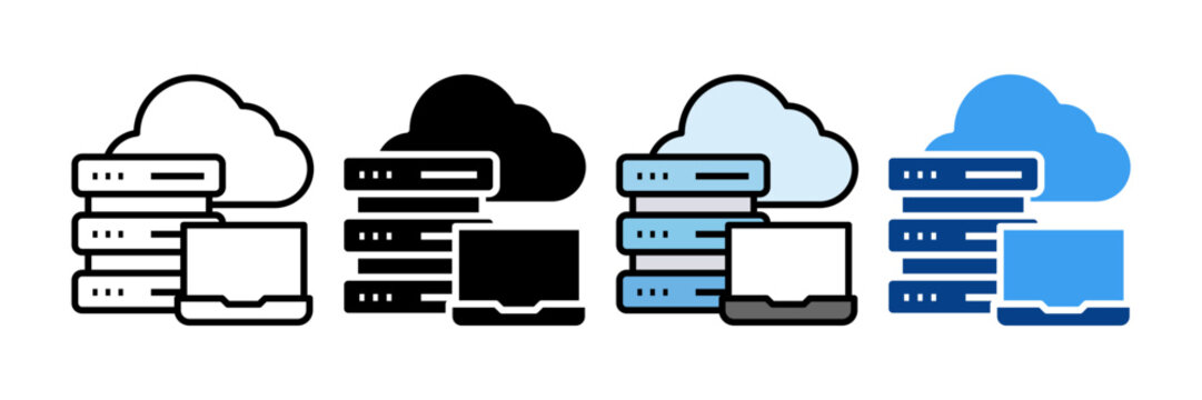 Data Center Icon Set Multiple Style Collection