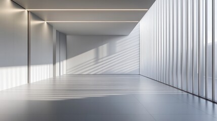 Obraz premium Empty modern minimalist interior with sunlight. Possible use Commercial space, architectural design