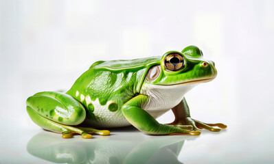 Obraz premium rana, verde, anfíbio, animal, naturaleza, árbol, hyla, fauna, aislada, macro
