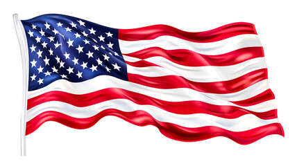 American Flag Waving Proudly National Symbol Patriotism Freedom