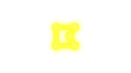 Draw polygon icon yellow color glowing neon on transparent background