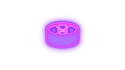 Drum steelpan icon purple color glowing neon on transparent background