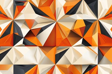 Fototapeta premium Vibrant Geometric Pattern Design with Bright Orange and Cream Background