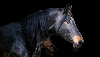 black horse on black background