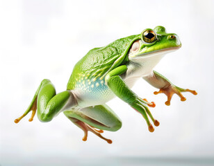 Obraz premium rana, rana saltando, verde, anfíbio, animal, naturaleza, árbol, hyla, fauna, macro