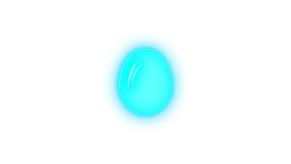 Egg icon cyan color glowing neon on transparent background