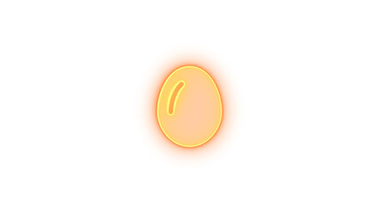 Egg icon brown color glowing neon on transparent background