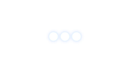 Ellipsis icon white color glowing neon on transparent background