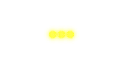 Ellipsis icon yellow color glowing neon on transparent background