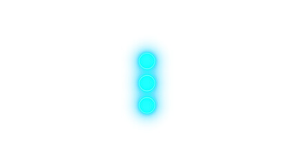 Ellipsis vertical icon cyan color glowing neon on transparent background