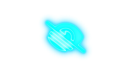 Eye low vision icon cyan color glowing neon on transparent background