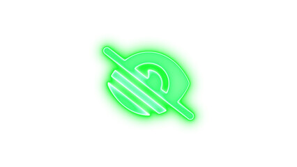 Eye low vision icon green color glowing neon on transparent background