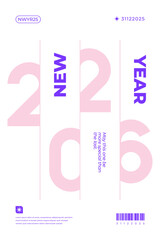 A vibrant and modern 3D design featuring the year 2026 in various gradient color