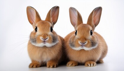 Obraz premium two cute bunnies and white background