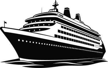 cruise ship silhouette vector,big cruise ship clip art
