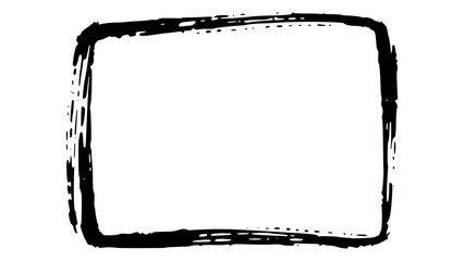 Painted abstract rectangular frame, universal design vector element.