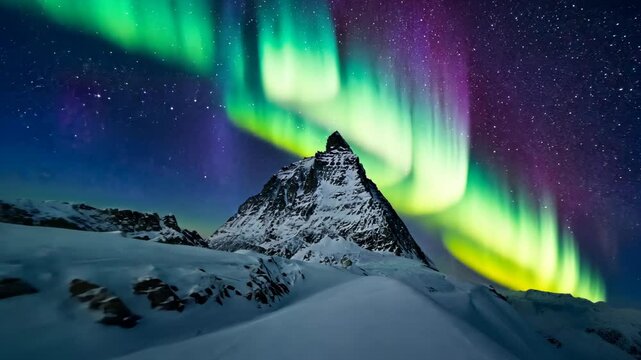 The stunning auroras dance above majestic mountains, displaying vibrant colors that inspire exploration and awe in all fortunate enough to witness this breathtaking natural spectacle