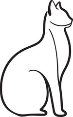 Cat continuous Straight line art drawing