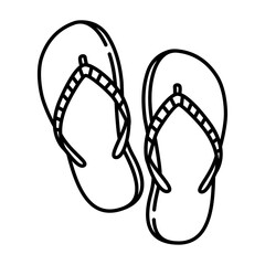 sandals outline illustration. footwear black line illustration.
