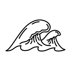 sea wave outline illustration. wave black line illustration.
