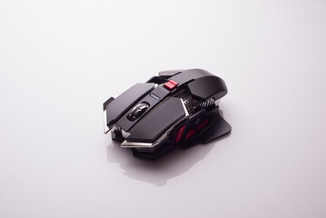 modern multifunctional gaming mouse on white background