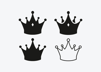 Crown vector set icon