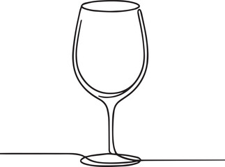 Drink glass continuous line art drawing black vector