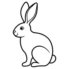 Easter Bunny Line Art Drawing