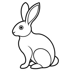 Easter Bunny Line Art Drawing