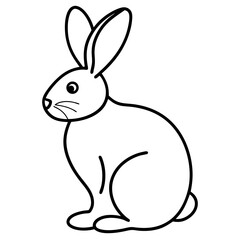 Easter Bunny Line Art Drawing