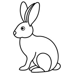 Easter Bunny Line Art Drawing