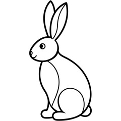 Easter Bunny Line Art Drawing