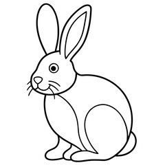 Easter Bunny Line Art Drawing