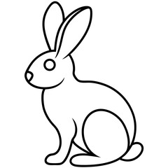 Easter Bunny Line Art Drawing